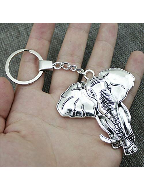 WYSIWYG 3 Pieces Key Chain Women Key Rings for Car Keychains with Charms Elephant 71x63mm