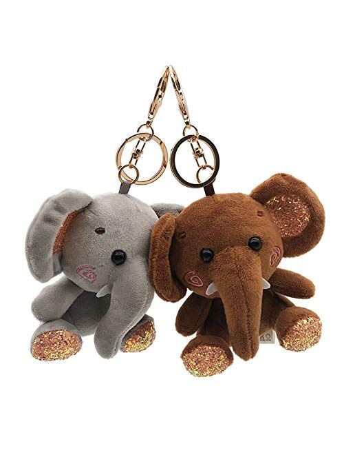 litymitzromq Keychain, Mini Elephant Plush Stuffed Doll Pendant Keychain Key Chain Holder Bag Decor