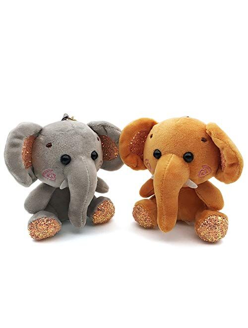 litymitzromq Keychain, Mini Elephant Plush Stuffed Doll Pendant Keychain Key Chain Holder Bag Decor