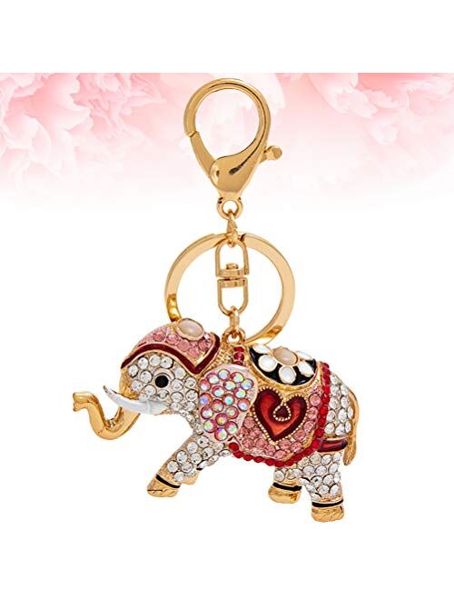 Shiny Elephant Rhinestone Keychain Crystal Purse Hanbag Key chain Gift 