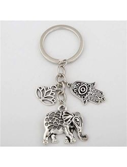 Animal Keychains Elephant Keychain Bag Accessories Car Keyring Key Chain for Women Men,1pcs (Color : A)