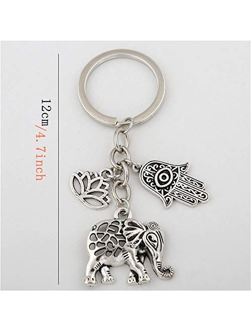 Animal Keychains Elephant Keychain Bag Accessories Car Keyring Key Chain for Women Men,1pcs (Color : A)
