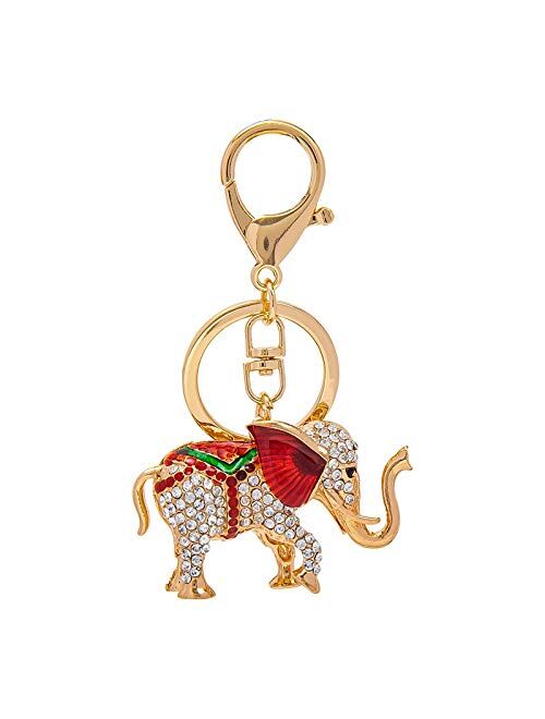 YSKQDQ New Alloy Diamond Elephant Key Buckle Bag Pendant car Key Chain Key Ring Birthday Gift 1PCS YSKQDQ (Color : A)