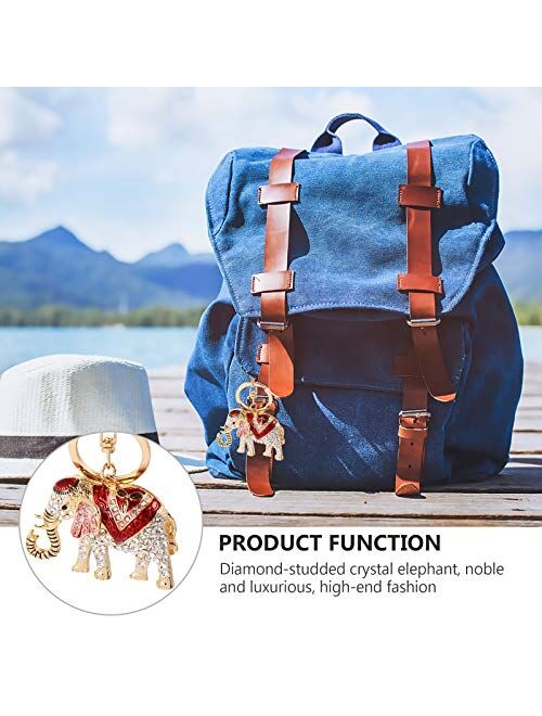 Amosfun 1Pc Adorable Elephant Design Keychain Fashion Car Bag Pendant Gift Key Ring Party Supplies