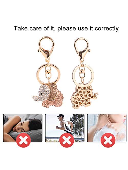 PRETYZOOM Keychain Car Pendant Ornament Bag Pendant Hanging Decorations Colorful Rhinestone Elephant  Shape Design for Friends Kids (Peach Color) Keychain Gift Supplies