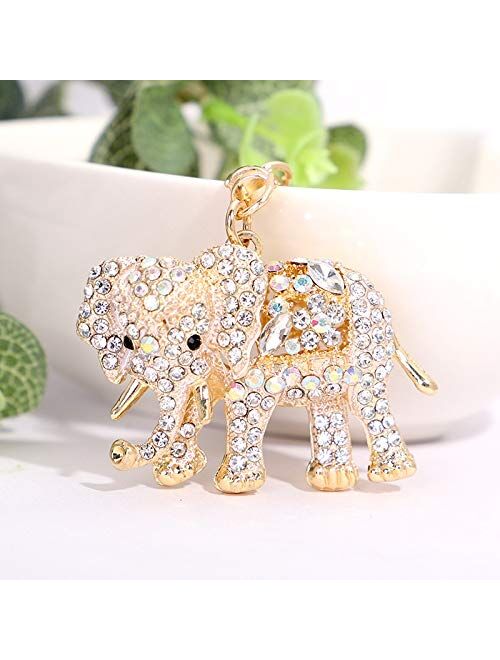 YSKQDQ Creative Animals Elephant Key Chain Full of Diamond Alloy Bag Pendant Ornaments YSKQDQ (Color : A)