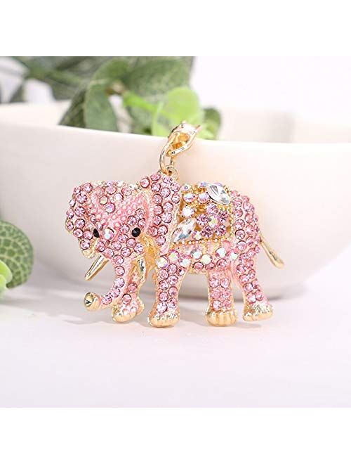 YSKQDQ Creative Animals Elephant Key Chain Full of Diamond Alloy Bag Pendant Ornaments YSKQDQ (Color : A)