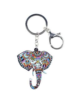 bayue Acrylic Animal Jewelry Elephant Keychain Key Ring Giant Gift Lady Girl Bag Charm Keychain Pendant Jewelry Zhaozb (Color : Red)