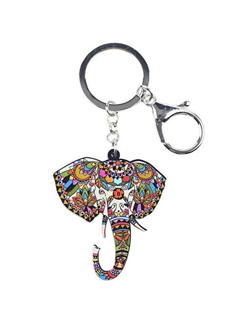 bayue Acrylic Animal Jewelry Elephant Keychain Key Ring Giant Gift Lady Girl Bag Charm Keychain Pendant Jewelry Zhaozb (Color : Red)