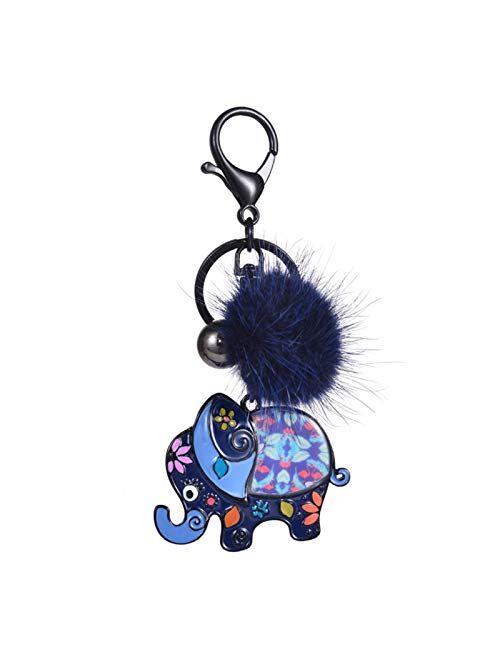 Jiaye Couple Keychains Top Design Metal Animals Elephant Keychain Trendy Bags Car Pendant Key Chain Rings for Men and Women Keyring (Color : Color 4)