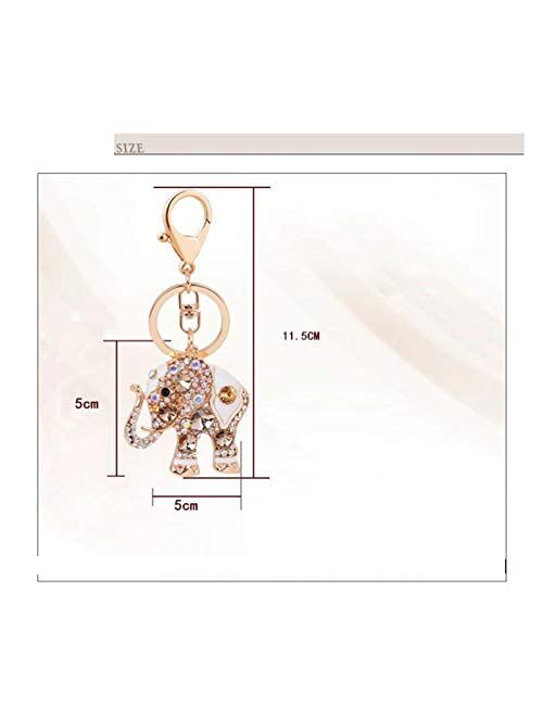 U/K Alloy Key Chain Dripping Oil Diamond Elephant car Key Chain Bag Pendant Small Gift (Color : 6)