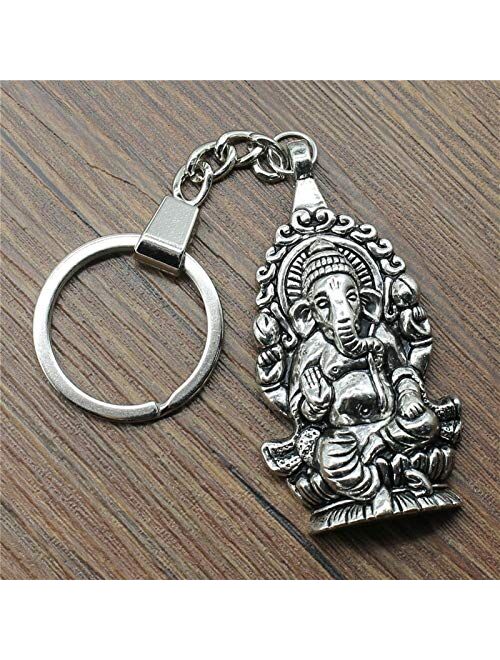 Xunsdzsw Key Holder Metal Elephant Keychain Statue Key Chain Pendant Charms Women Jewelry Cute Keychain for Keys Jewelry Gift (Color : Light Blue)
