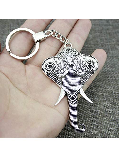 Xunsdzsw Key Holder Metal Elephant Keychain Statue Key Chain Pendant Charms Women Jewelry Cute Keychain for Keys Jewelry Gift (Color : Light Blue)
