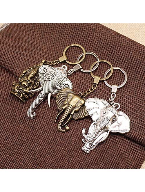 Xunsdzsw Key Holder Metal Elephant Keychain Statue Key Chain Pendant Charms Women Jewelry Cute Keychain for Keys Jewelry Gift (Color : Light Blue)
