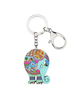 Kytrun Anime Jewelry Elephant Chains Keyrings for Women Girl Bag Car Key Holder Charms Keychains Gift Red