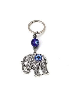 Womens Mens Keychain Evil Eye Fashion Blue Evil Eye Keychain Owl Elephant Hamsa Hand Charms Keychain for Men Women Key Ring 7