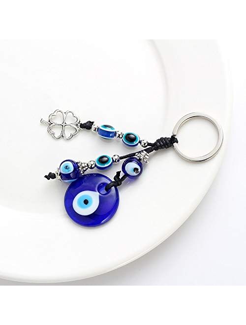 Crystal Elephant Keychain - Trendy Metal Blue Evil Eye - Elephant Keychain Pendant For Woman - Pendant Charm for Protection and Blessing, Great Gift
