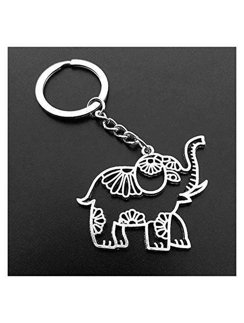 JSJJAWS Key Ring Ornaments Elephant Keychains Unique Bohemia Gift Key Holder Hand Elephant Car Keychain for Women Gift (Color : 1)
