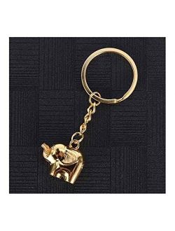 Kytrun 1 pc Style Cute Pet Keychain Elephant Key Rings Silver and Gold Color Gift Metal Animal Keychain Silver