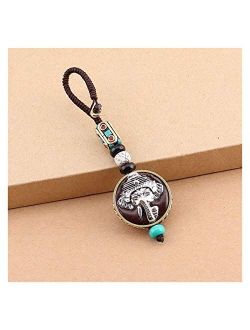 Wihgfcv Keychain Antique Bronze Key Chains&Key Rings Vintage Elephant Buddha Pendant Keychain Car Key Holder Key Chain Yoga Jewelry (Color : 2)