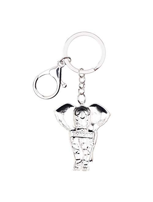 Keychain Enamel Alloy Jungle Animal Elephant Key Chain Key Ring for Women Bag Handbag Charm Jewelry Keychain Girl Accessories (Color : Blue)