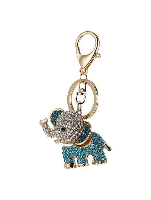 TENDYCOCO 1Pc Lovely Diamond-encrusted Key Chain Elephant Shape Key Ring Bag Pendant