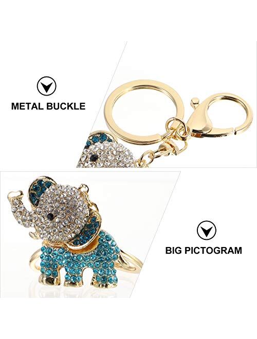 TENDYCOCO 1Pc Lovely Diamond-encrusted Key Chain Elephant Shape Key Ring Bag Pendant