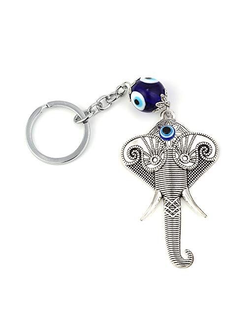 Keychains Elephant Keychain Evil Eye Animal Charms Car Keychain For Women Men Fashion Jewelry Ey1146