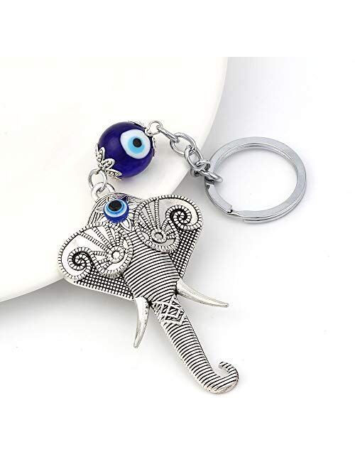 Keychains Elephant Keychain Evil Eye Animal Charms Car Keychain For Women Men Fashion Jewelry Ey1146