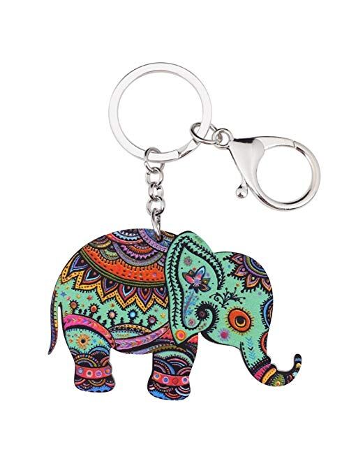 Acrylic Elephant Jewelry Keychain Keyring Driving Car Key Handbag Wallet Keychain Charm Hyococ (Color : Red)