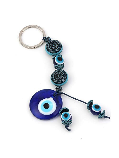 Keychains 1Pc Turkey Evil Eye Blue Keychain 4 Style Resin Animal Fish Elephant Butterfly 14Mm Evil Eye Blue Beads With Glass Round Eye Key