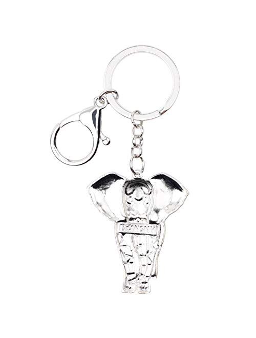 WJCRYPD Elephant Keychain Key Chain Ring Women's Handbag Car Wallet Charm Jewelry-Black SurongL (Color : 1)