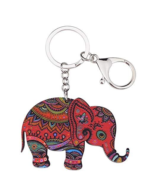 bayue Acrylic Elephant Jewelry Keychain Keyring Driving Car Key Handbag Wallet Keychain Charm Zhaozb (Color : Grey)