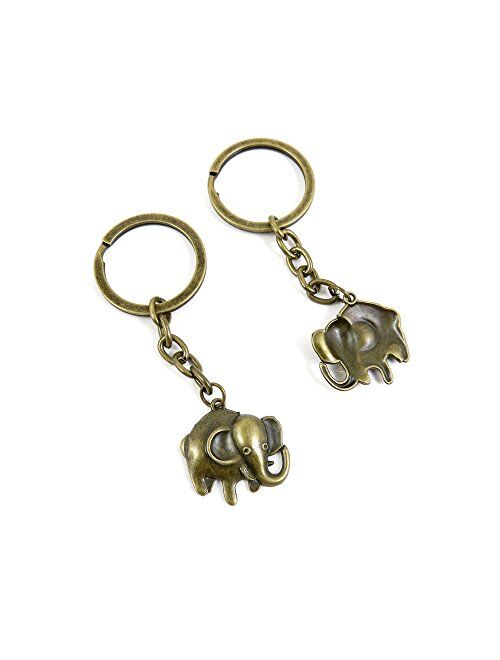 1 Pieces Antique Bronze Keychain Key Chain Tags Keyring Ring Jewelry Making Charms Supplies KC0764 Elephant