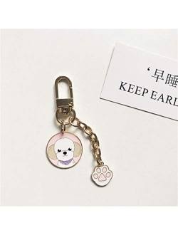 JZYZSNLB Keychain Keychain Accessories Cute Pet Dog Key Chain Car Keyring (Color : Purple Dog, Size : 6 cm)