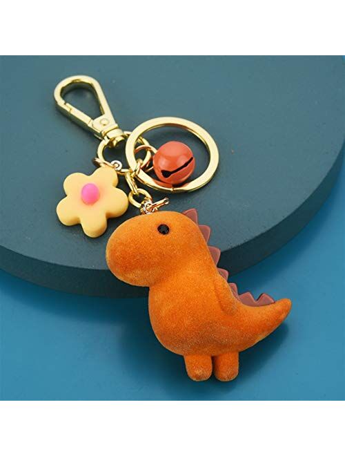 JZYZSNLB Keychain Keychain Woman Exquisite Bag Car Pendant Flocking Key Ring (Color : Orange)