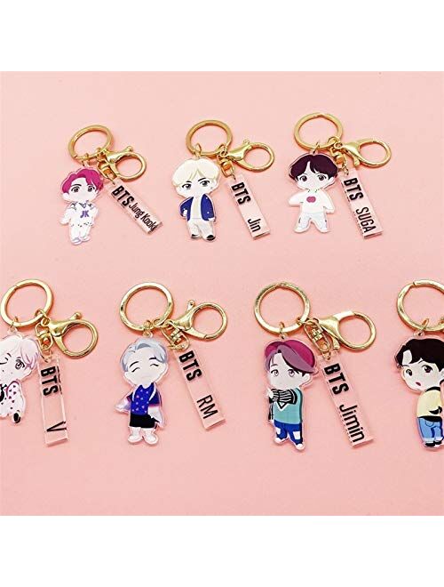 JZYZSNLB Keychain Cartoon Print Keychains Key Ring Cartoon Figure (Color : 7 JIN)