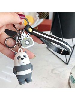JZYZSNLB Keychain Cartoon Cute Keychain Key Chain for Bags Car Key Rings Pendant Accessories Kids Gift (Color : Funny Brown Bear)