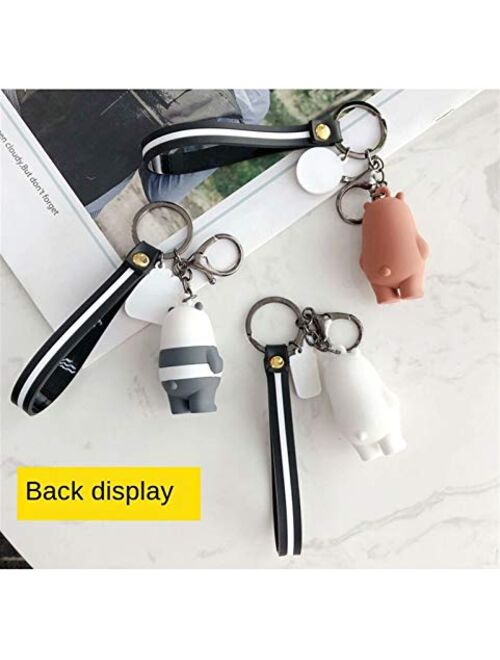 JZYZSNLB Keychain Cartoon Cute Keychain Key Chain for Bags Car Key Rings Pendant Accessories Kids Gift (Color : Funny Brown Bear)