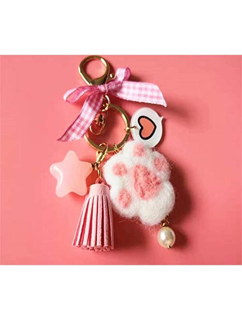 JZYZSNLB Keychain Keychains Plush Creative Cute Key Chain Women Bag Pendant Keyring Gifts (Color : A)
