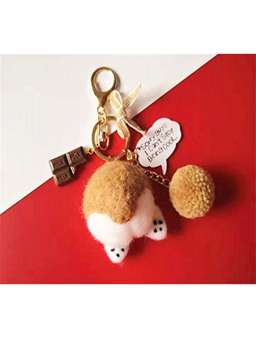 JZYZSNLB Keychain Keychains Plush Creative Cute Key Chain Women Bag Pendant Keyring Gifts (Color : A)