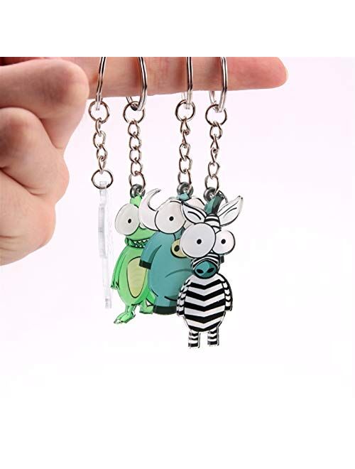 JZYZSNLB Keychain Cute Cartoon Keychain Acrylic Animal Key Chain Woman Men Kids Gift Key Ring (Color : 07)