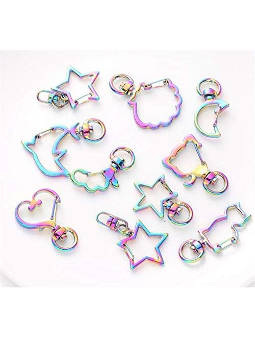 JZYZSNLB Keychain 10pcs/lot Key Chain Key Ring Keychain Rainbow Color Keyrings Keychain Jewelry (Color : Brown)