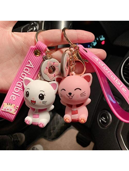 JZYZSNLB Keychain New Cartoon Anime Keychain Cute Cat Resin Key Chains Women Lovers Bag Car Pendant Key Ring Gifts (Color : 03)