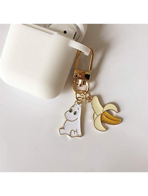 JZYZSNLB Keychain Key Chain Cute Metal Bag Car Accessories Keychains Keyring for Girls Women Pendant Promotional Gift Trinket (Color : White, Size : 6 cm)