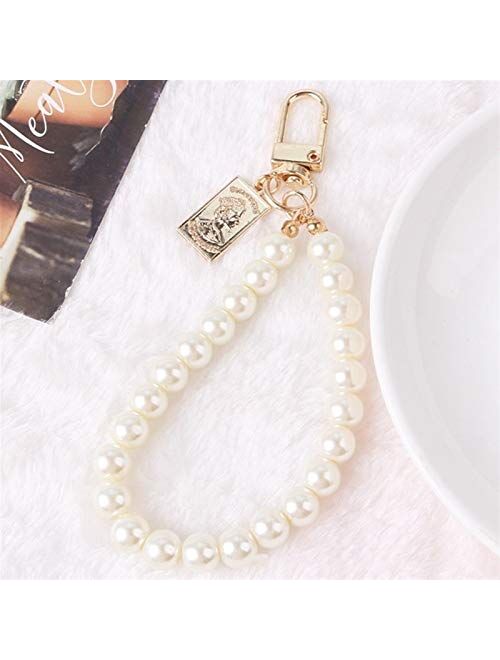 JZYZSNLB Keychain New Creative Ancient Coin Pearl Keychain for Women Ladies Bag Pendant Accessories (Color : 1)