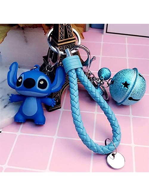 JZYZSNLB Keychain Cartoon Keychains LED Doll Key Ring Sound Flash Rope Bell Backpack Pandent Gifts (Color : 8)