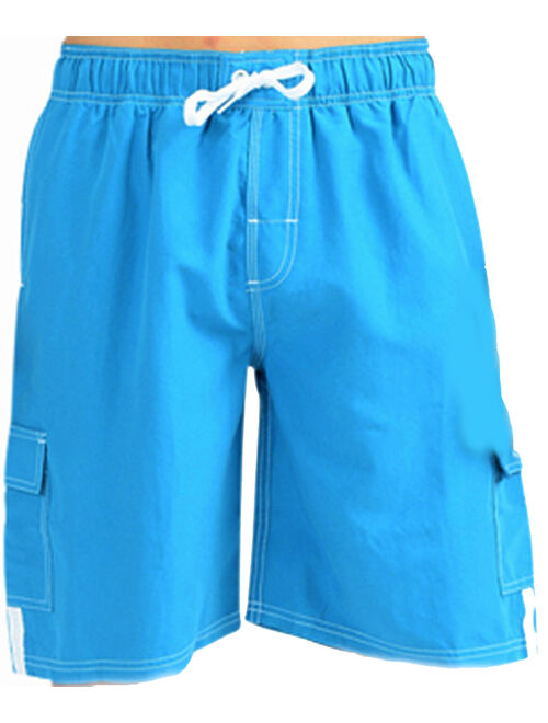 Norty Boys Swim Trunks 4 - 20 Cargo Watershort Swim Suit Boardshort - 6 Colors 40364-10/12 (Aqua)