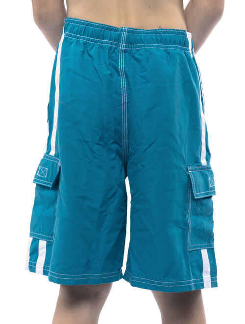 Norty Boys Swim Trunks 4 - 20 Cargo Watershort Swim Suit Boardshort - 6 Colors 40364-10/12 (Aqua)