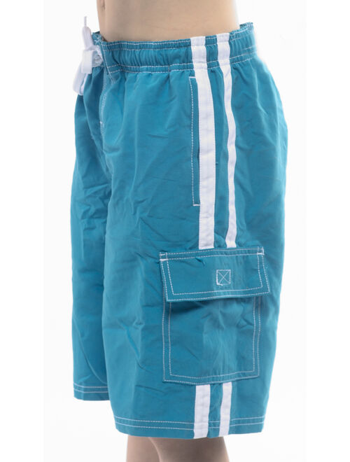 Norty Boys Swim Trunks 4 - 20 Cargo Watershort Swim Suit Boardshort - 6 Colors 40364-10/12 (Aqua)